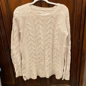 Loft ivory cable knit tunic sweater size small